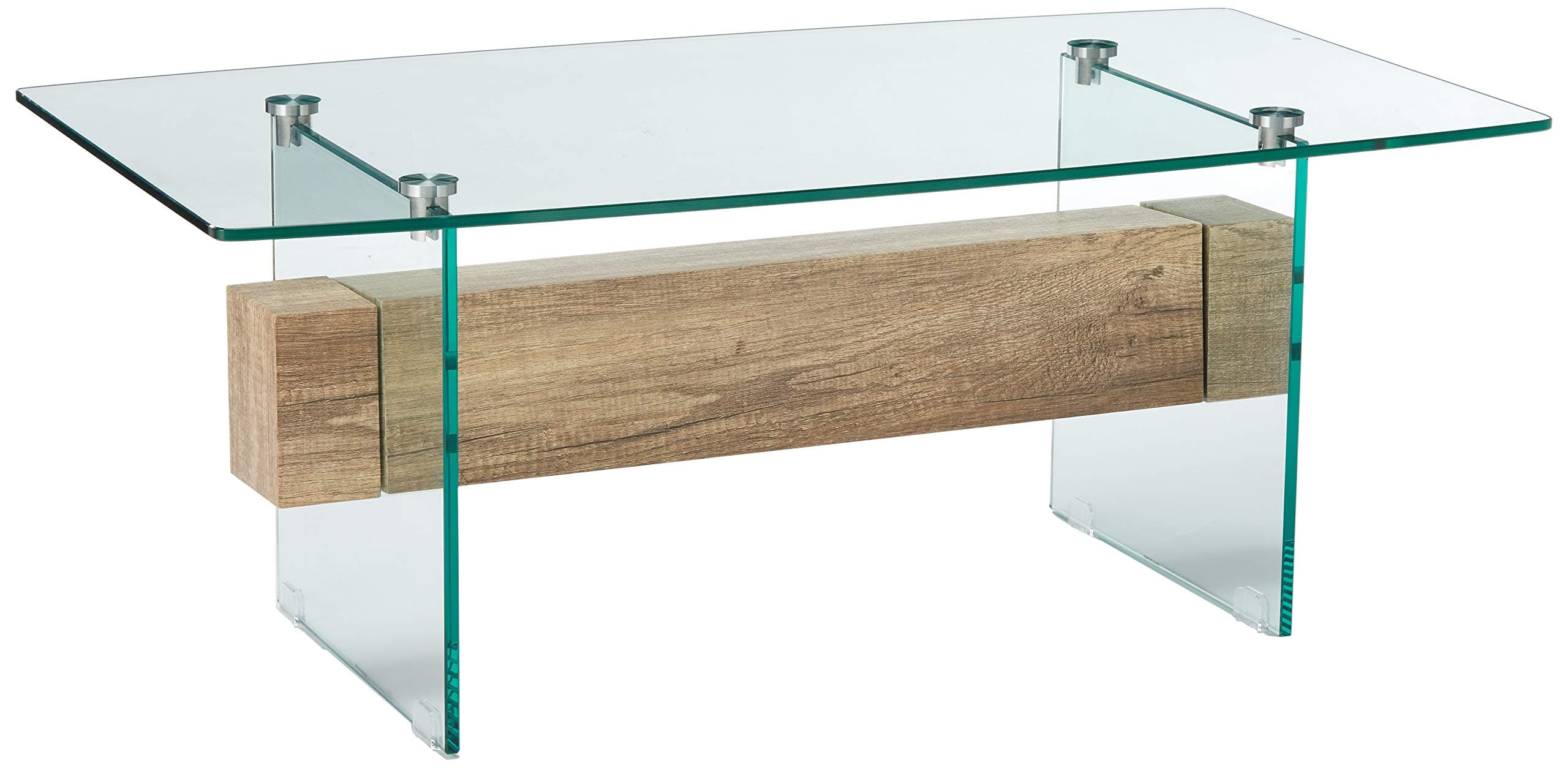 Christopher Knight Home Deacon Tempered Glass and Wood Coffee Table, Canyon Grey