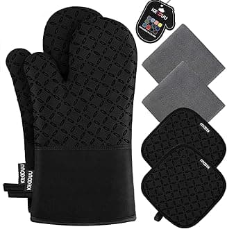 KEGOUU Oven Mitts and Pot Holders 6pcs Set, Kitchen Oven Glove High Heat Resi...