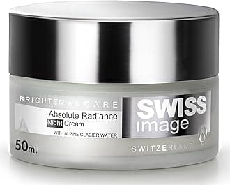 Radiance Night Cream with Niacinamide, White Ten Complex & Alpine Glacier Water 50ml | Boosts Radiance, Supports Skin Barrier | With Shea Butter & Centella | All Skin Type | Swiss Made