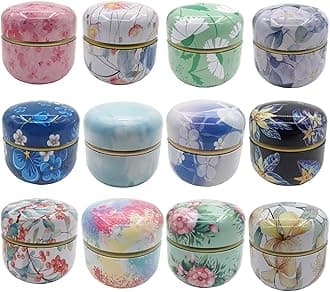 12-Pack Empty Tin Can Candle Containers With Lid Sealed Jar Scented Tea Tins Metal Coffee Candy Cans Gift Storage Jewelry Boxes Ink Printing Pattern Round Can