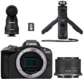 EOS R50 Mirrorless Camera Content Creator Kit - APS-C, 4K Camera, WiFi, Bluetooth, Compact, Vlogging Camera for Beginners and Professionals