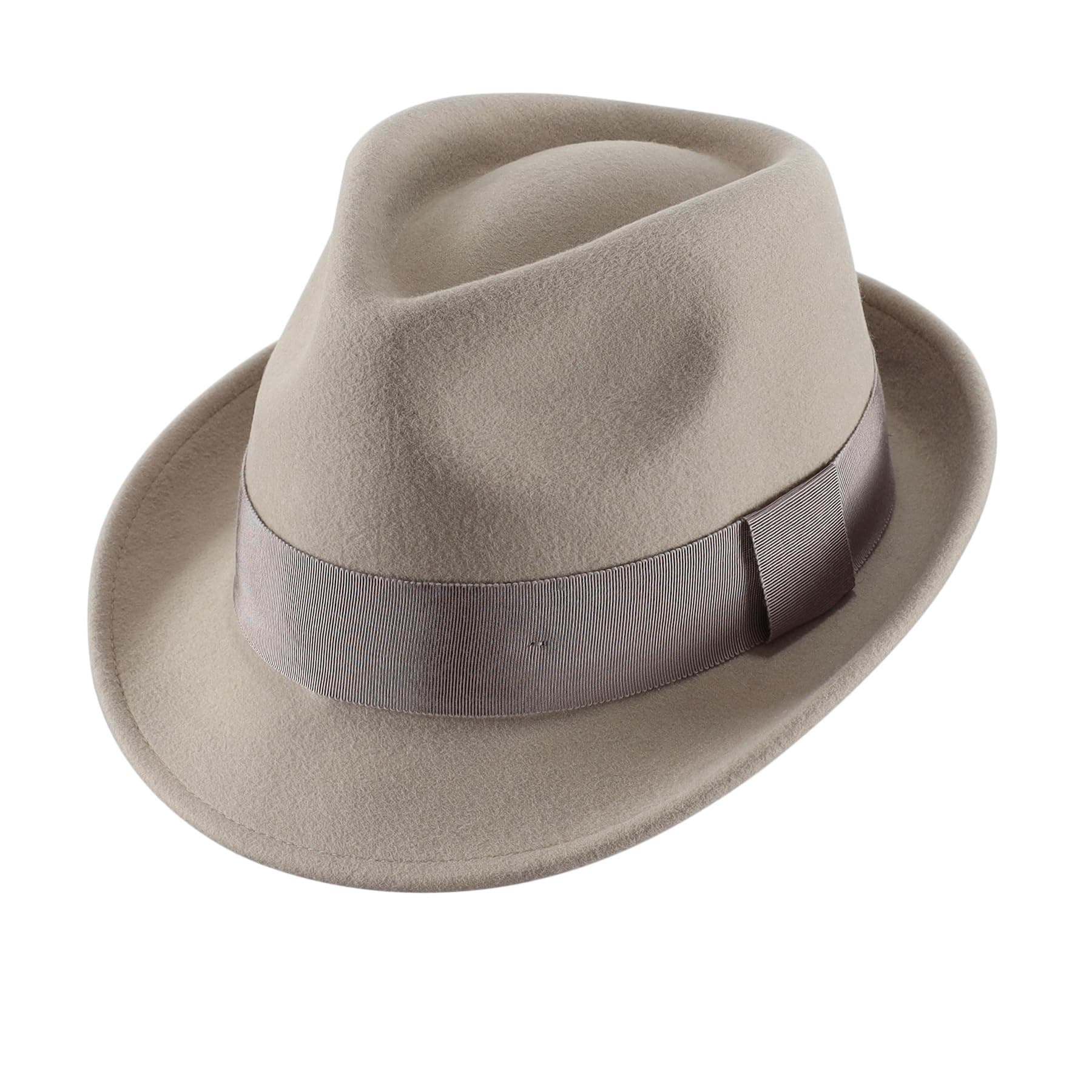Home Prefer Men's Wool Felt Winter Hat Short Brim Fedora Hat