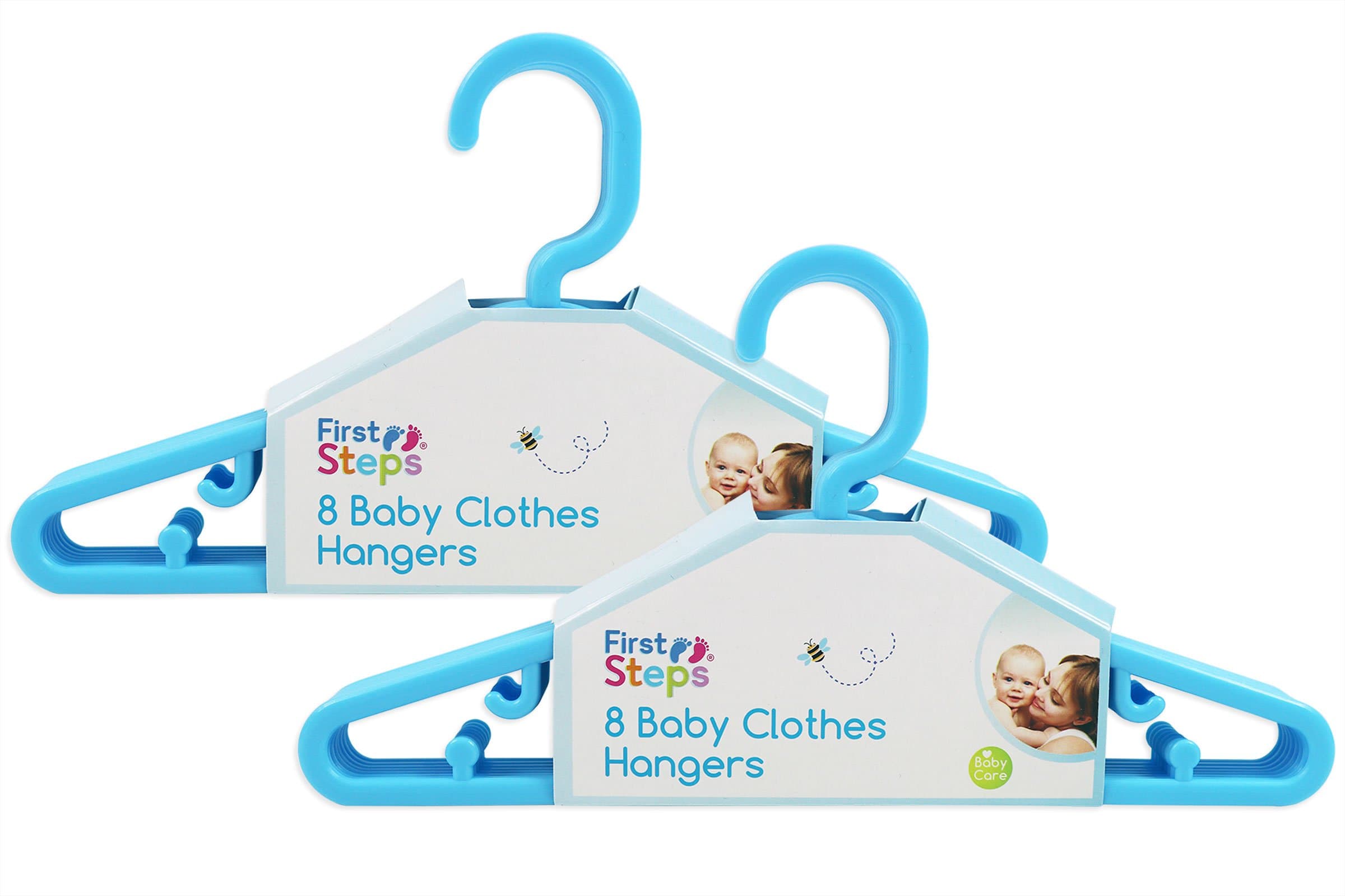 Baby Coat Hangers Small Clothes Hangers First Steps Pack of 16 Blue