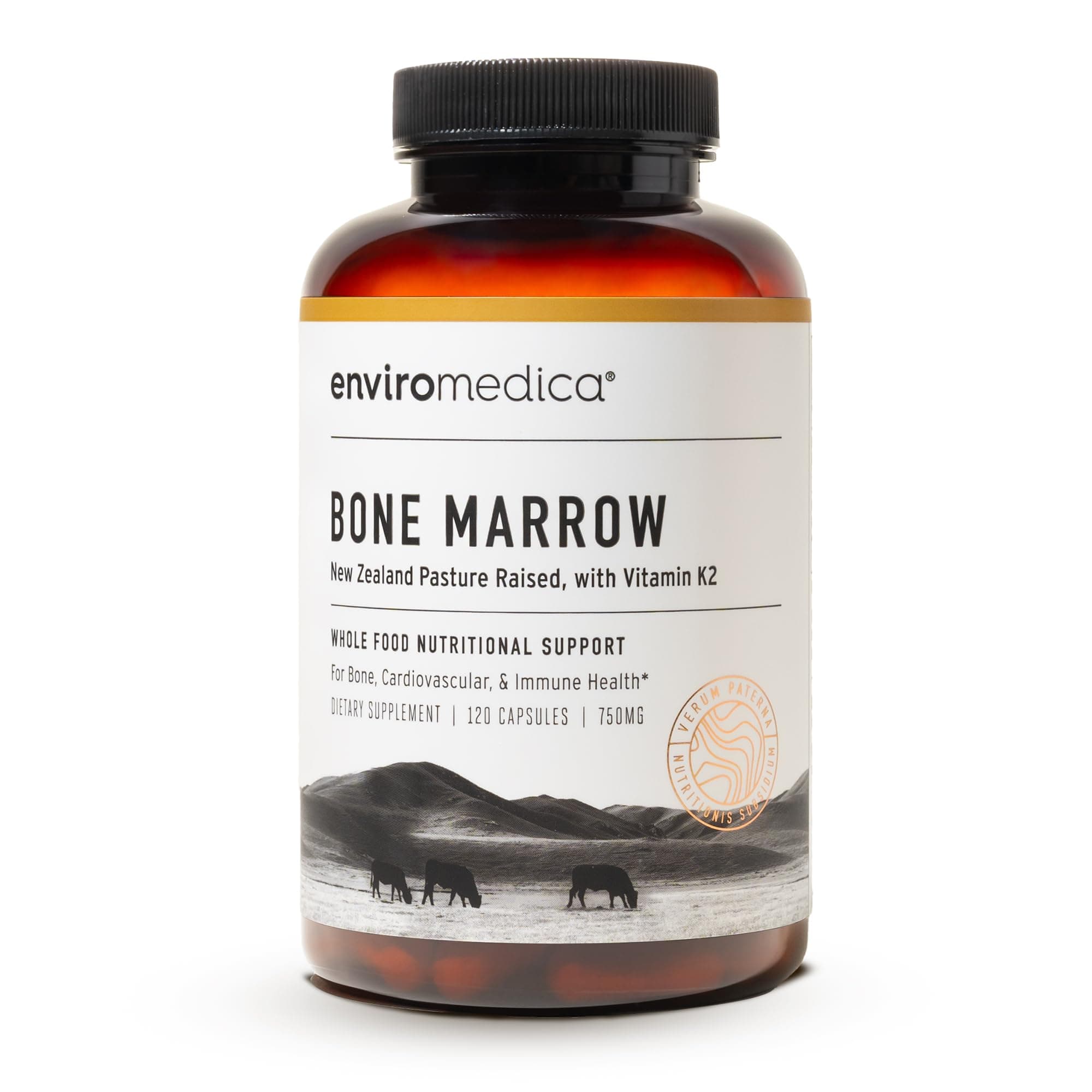 Bone Marrow Supplement – Grass-Fed New Zealand Beef Bone Marrow, MCHA, Bovine Cartilage, Collagen, Freeze-Dried, Vitamin K2 MK7, 120 Capsules