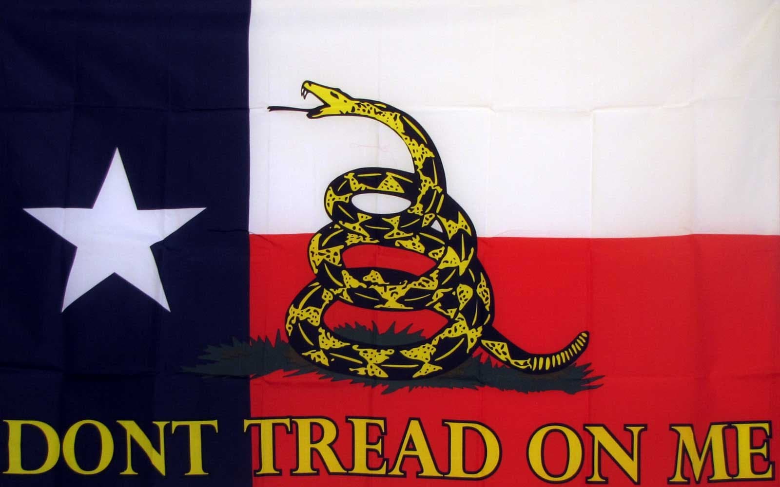 Gadsden Don't Tread On Me Texas State 5'x3' Flag