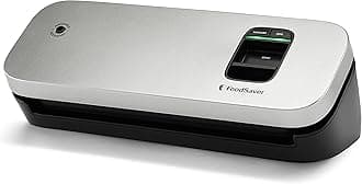 FoodSaverSpace Saving Vacuum Sealer Machine with Sealer Bags and Roll for Airtight Food Storage and Sous Vide, Silver