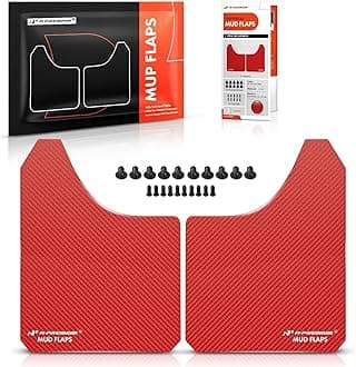 A-Premium Universal Mud Flaps, 2 Pack Red Splash Guards for Truck Car Pickup SUV, Upgraded Mud Guards Includes Mounting Hardware, Drilling Required