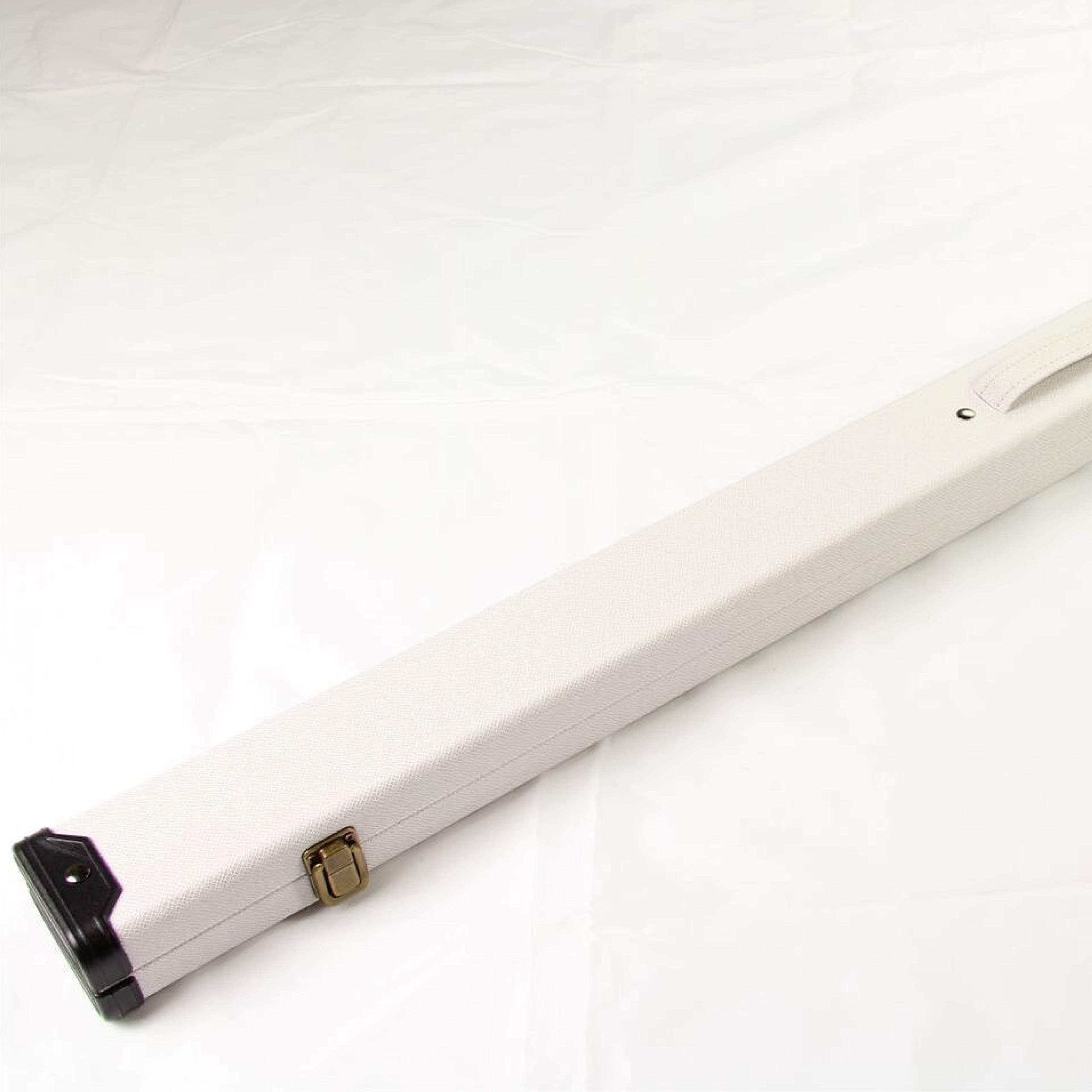 J8B ALL WHITE Snake Skin Style 3/4 Cue Case Holds 3/4 Jointed 3pc Snooker Pool Cue