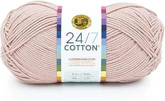 Lion Brand Yarn 24-7 Cotton, Yarn for Knitting, Crochet and Crafts, Beechnut, 1 Pack