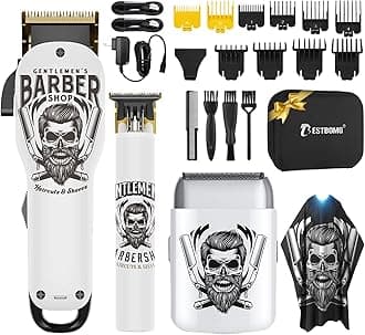BESTBOMG® Hair Clippers for Men Professional, Beard Trimmer Kits & Sets, Electric Shavers, Hair Clippers & Trimmer Ceramic T-Blade, for Barber, for Gifts