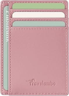 TravelamboSlim Wallet Front Pocket Minimalist Leather RFID Blocking Medium Size