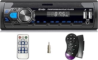 Car Radio Bluetooth, Single DIN Car Stereo,FM Radio,Car Audio Receivers with Handsfree Calling & Music Streaming,Supports USB,SD,AUX,7 LED Colors MP3 Player,Quick Charge,Clock Display,No CD