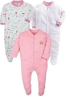 EIO® 100% Cotton Rompers Sleepsuits Jumpsuit Night Suits for Infants Newborn Baby Boys & Girls