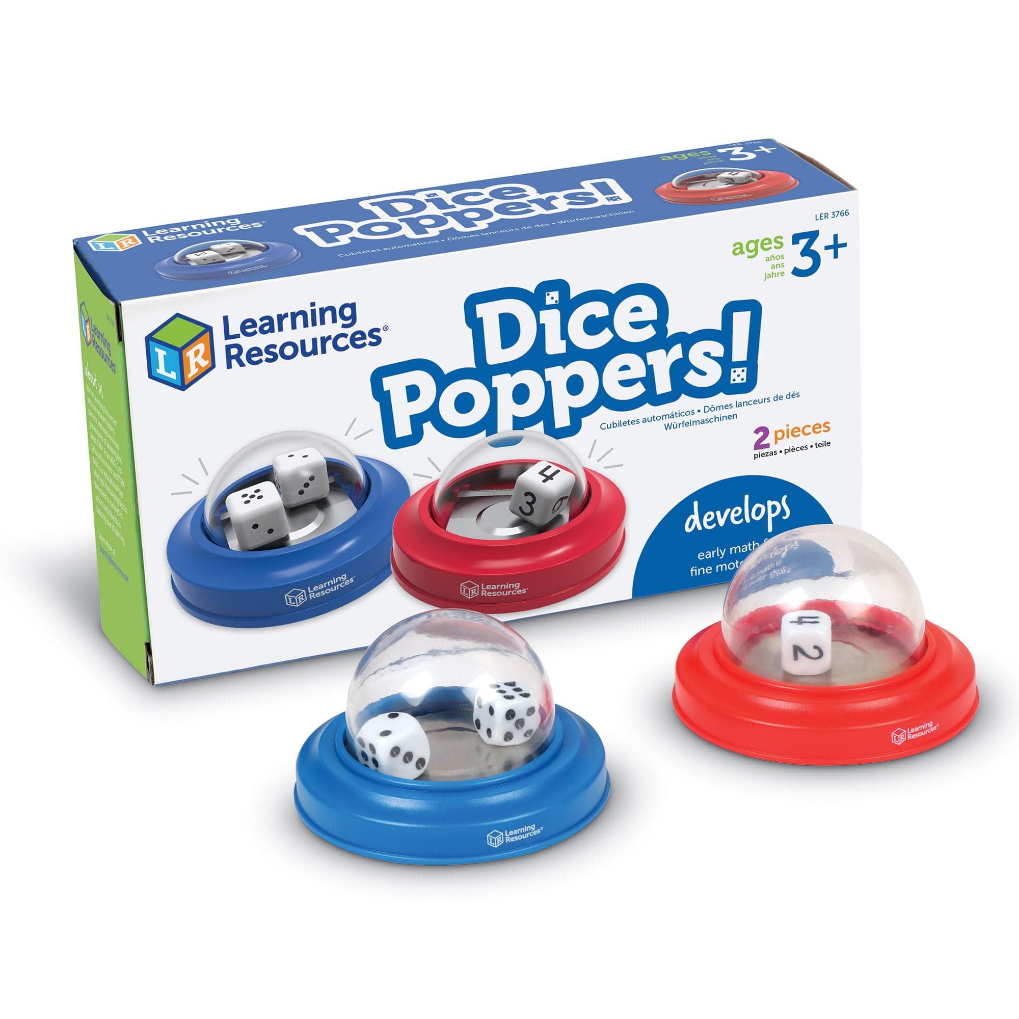 Learning Resources Dice Poppers - Board Game Accessory, Dice Game Popper for Trivia Nights, Math for Kids, Ages 3+