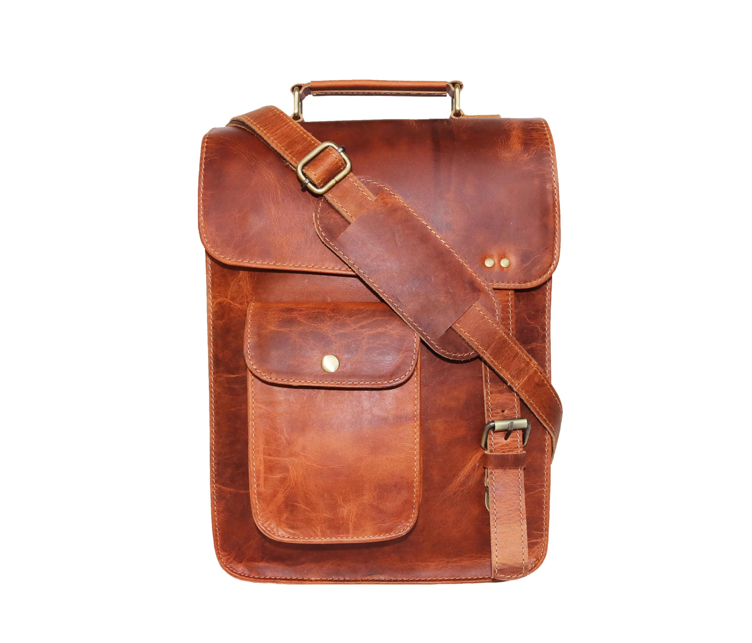 leather messenger bag laptop case office briefcase gift for men computer distressed shoulder bag