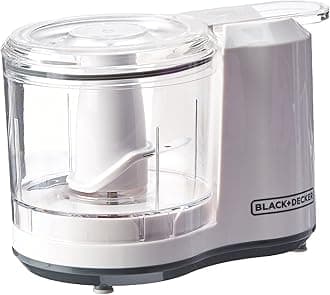 HC150W One-Touch 1.5 Cup Capacity Electric Food Chopper with Improved Assembly & Lid, White