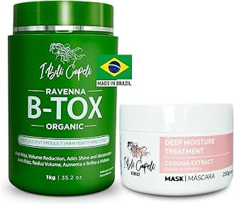 I Belli Capelli Hair B-tox Treatment & Argan Oil Mask, 44 fl oz - Organic Kit, Formaldehyde-Free, Anti-Frizz, Volume Reduction, Smoothing, Brazilian Keratin, Argan Oil, Panthenol
