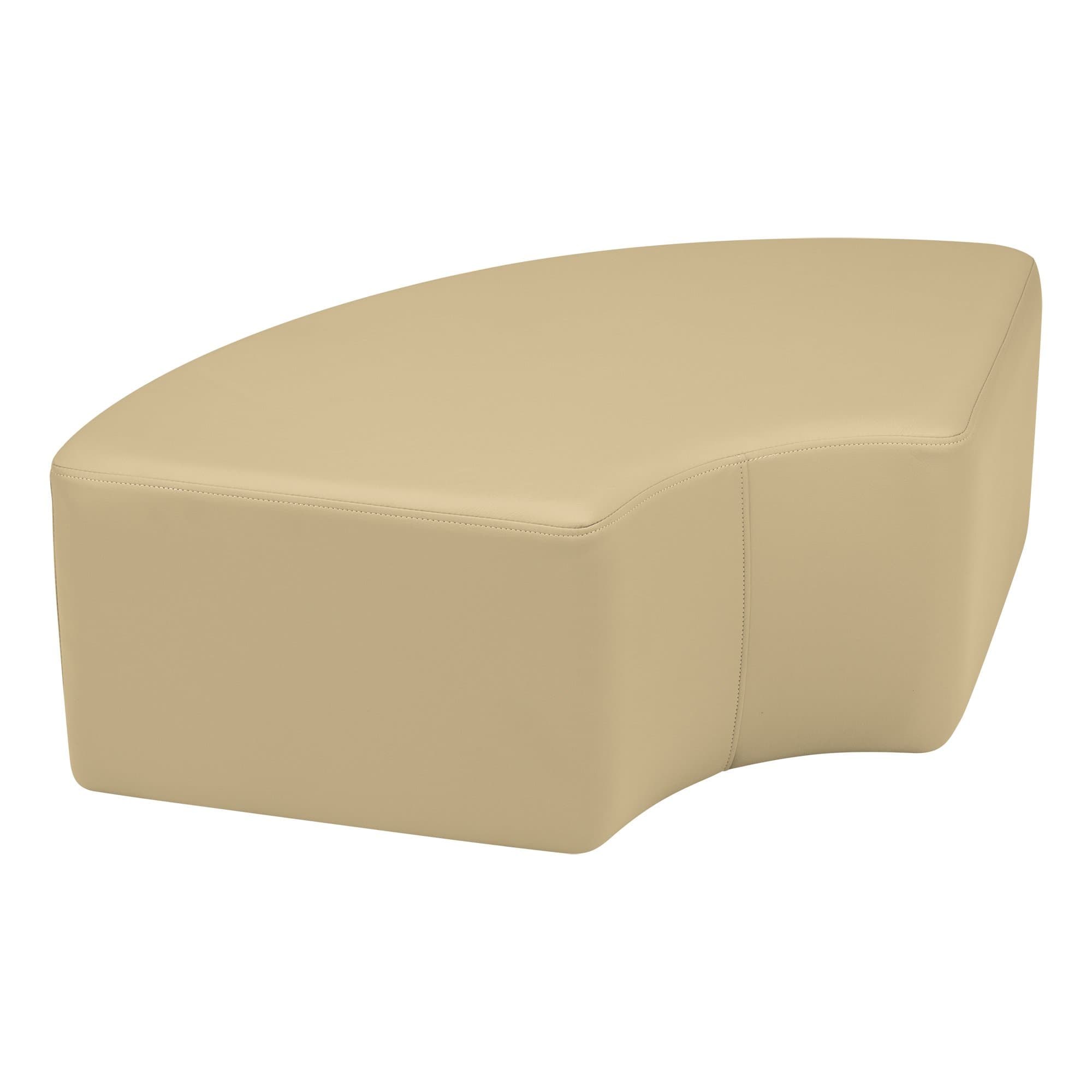 Sprogs Vinyl Soft Seating Curved Stool, 12" H, Sand, SPG-1018SD-A