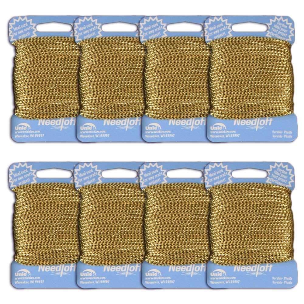 #01 Metallic Gold - Needloft Craft Cord 8 Pack 160 Yards (8x20yds)