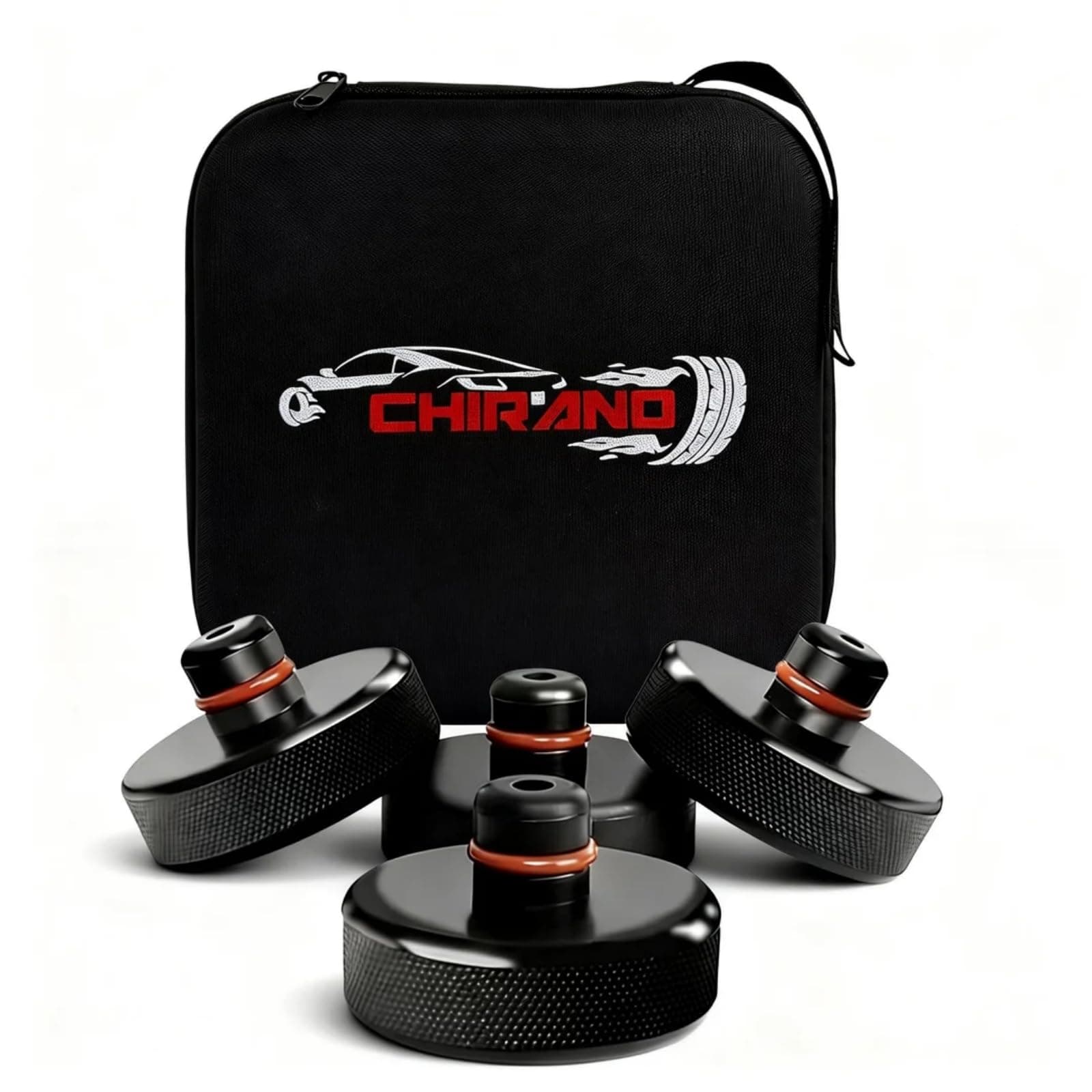 Chirano Lifting Jack Pad for Tesla Model 3/S/X/Y, 4 Pucks with Storage Case, Accessories for Tesla Vehicles