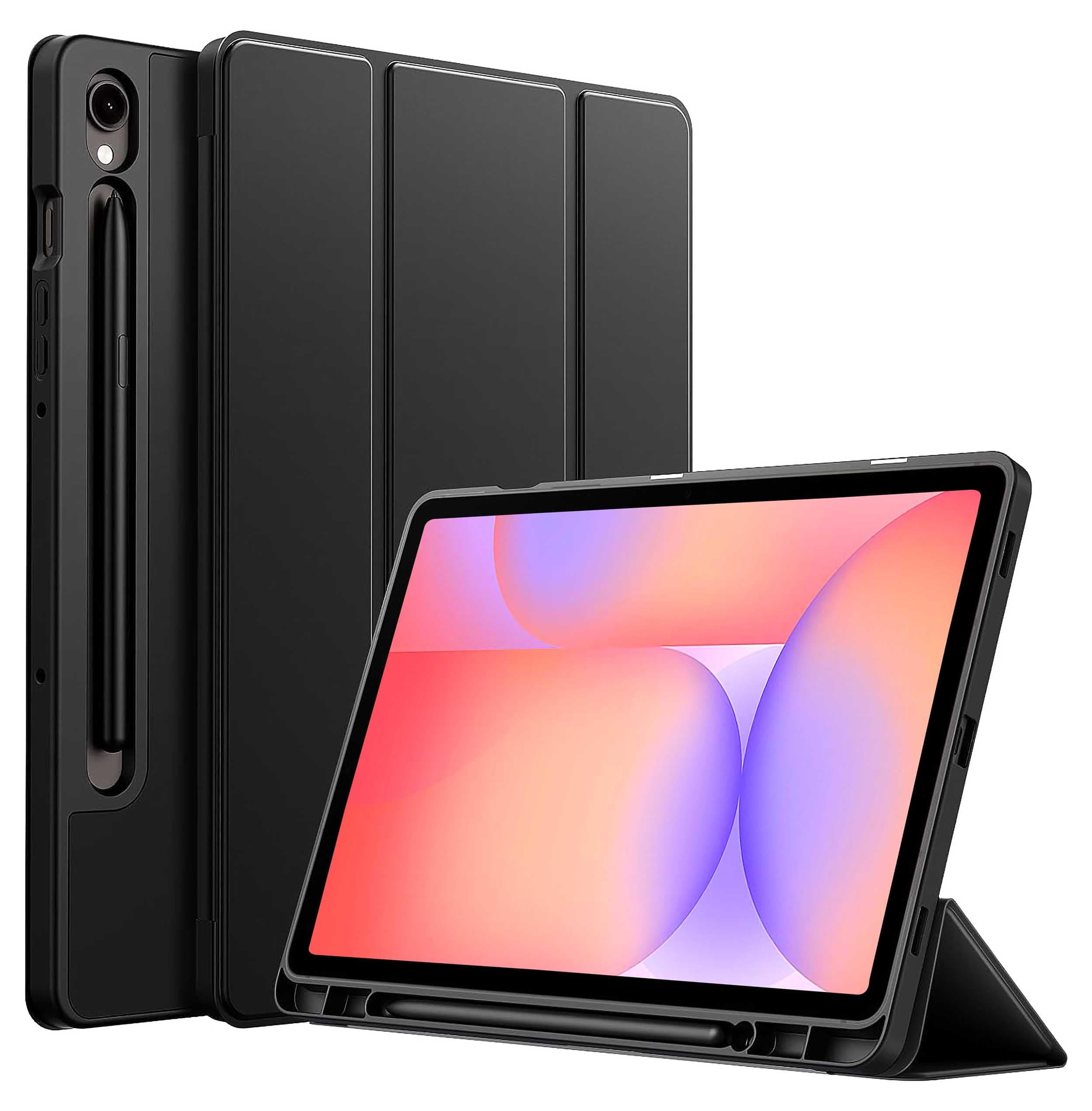 ProElite Cover for Samsung Galaxy Tab S10 Lite 10.9"/Tab S9 FE 10.9 inch/Tab S9 11"/Tab S10 FE 10.9" Cover, Soft Flexible Flip Case with S Pen Holder, Auto Sleep Wake, [Recoil Series] - Black