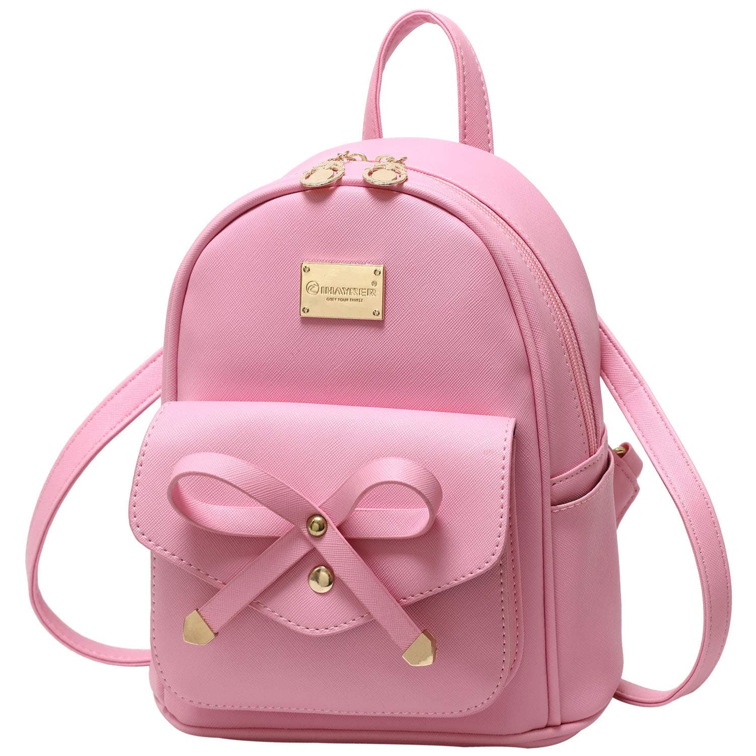 I IHAYNER Girls Bowknot Cute Leather Backpack Mini Backpack Purse for Women