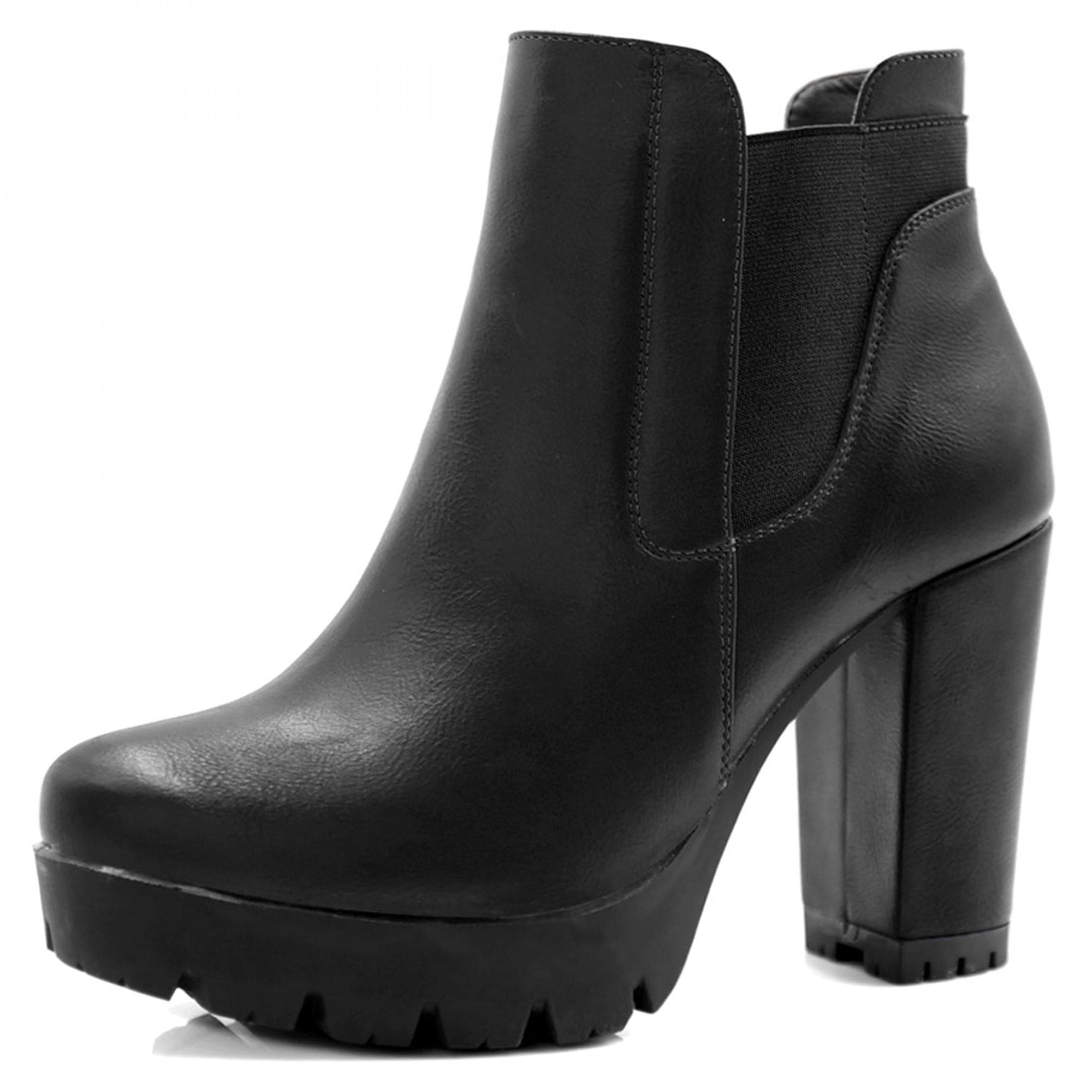 Allegra K Women's Chunky High Heel Platform Ankle Boots