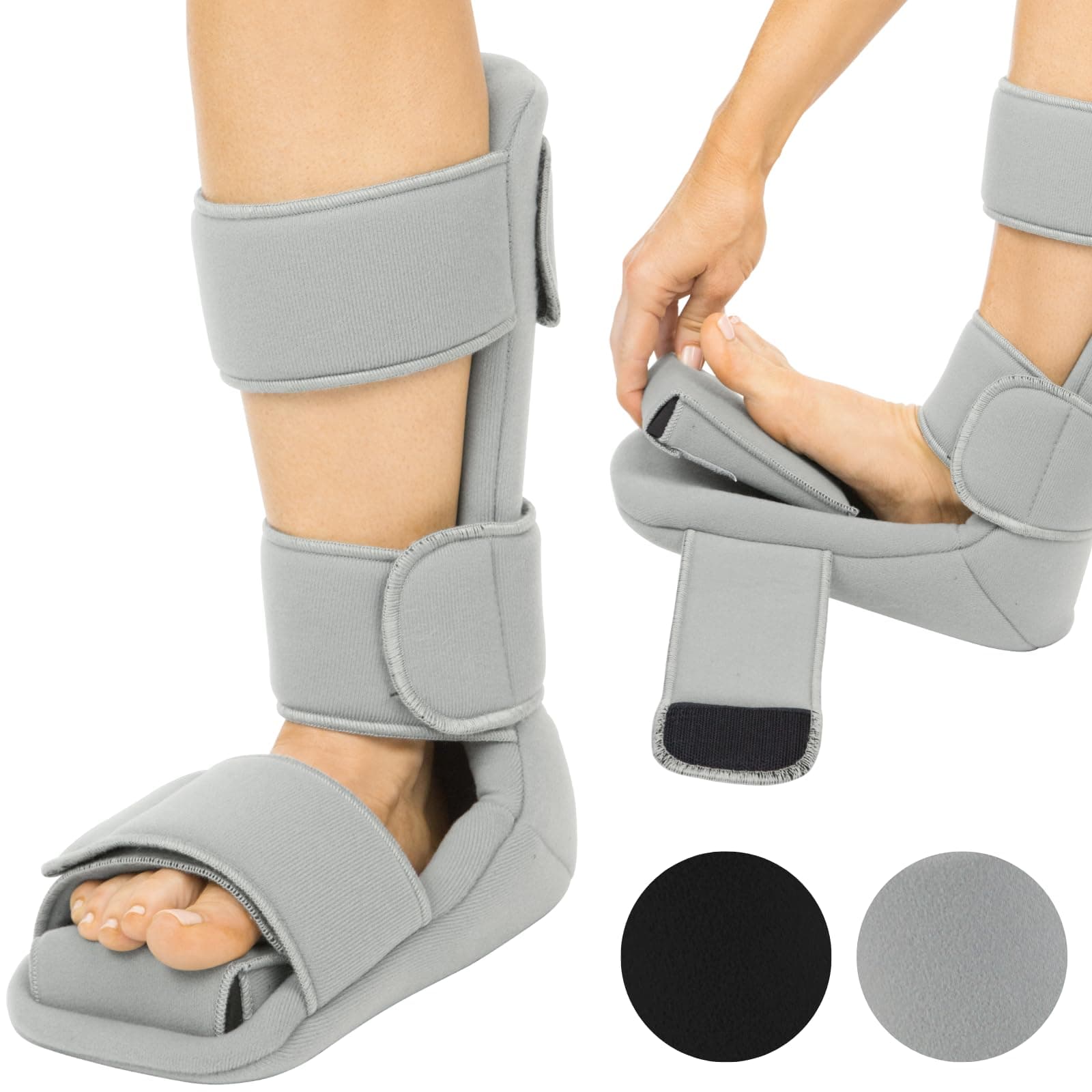 Plantar Fasciitis Night Splint Plus Trigger Point Stretch Wedges - Soft Leg Brace Support, Orthopedic Sleeping Immobilizer Stretch Boot (X-Large: Men's: 11.5-12.5, Women's: 12.5-14)