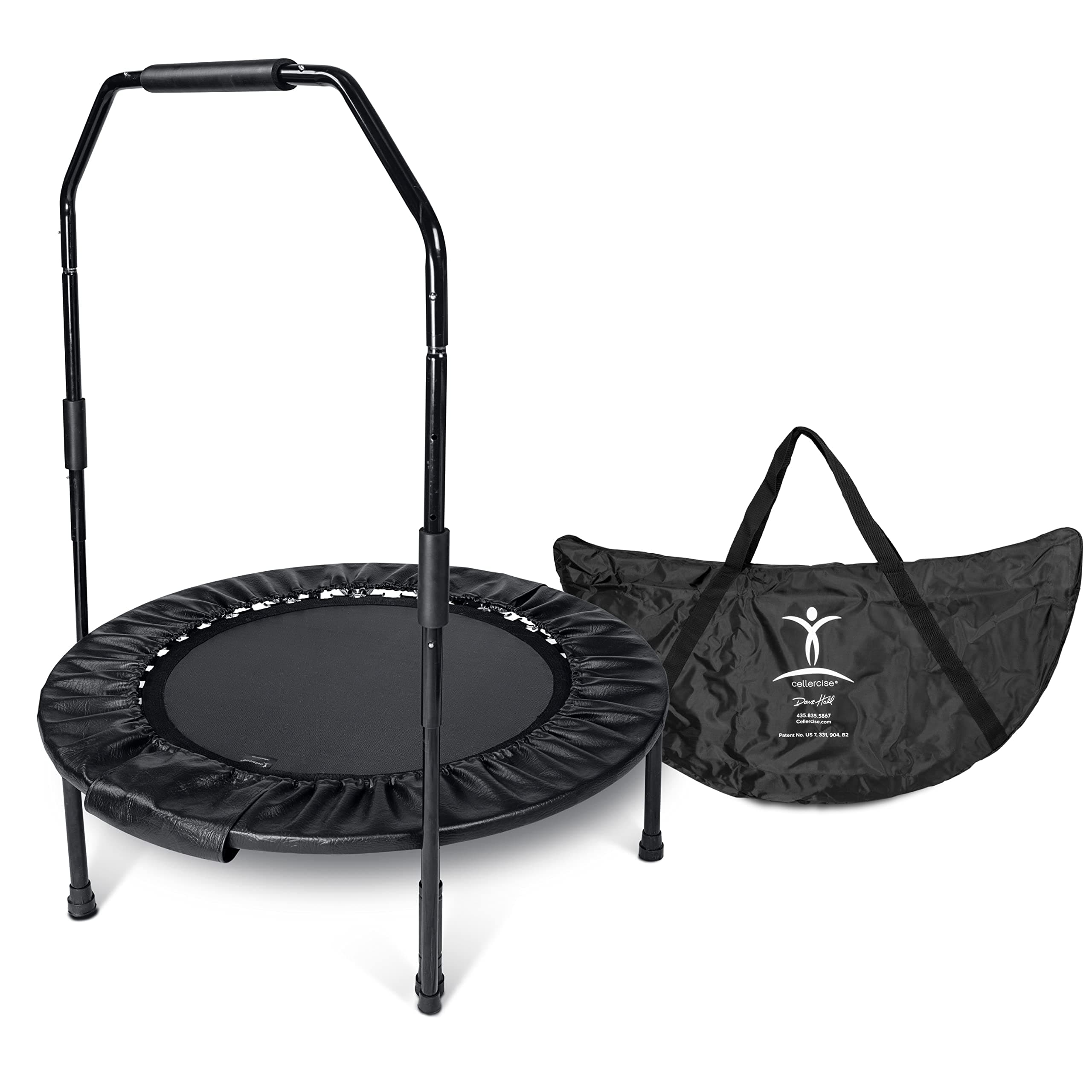 Half Fold CELLERCISER Rebounder Kit Plus Balance Bar - Carrying Case - Workout DVD - All Steel Construction - Tri-Daptable Spring Technology - Low Impact Great for All Fitness Levels and Ages
