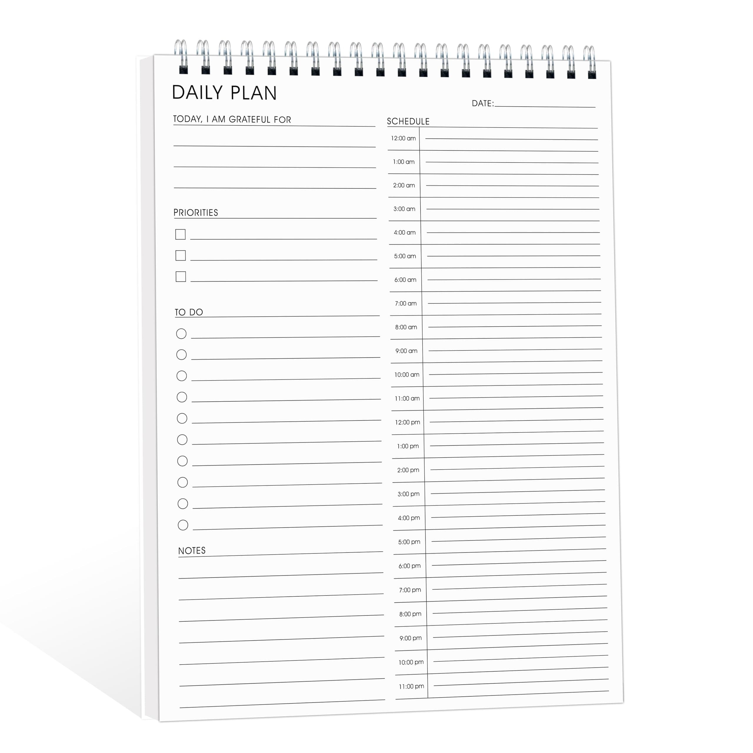 24 Hour Daily Planner with To Do List for Work & Personal Life,105 Days for Productivity Planner, No Bleed Everyday Planner, Daily Schedule, 6.5 x 9.8