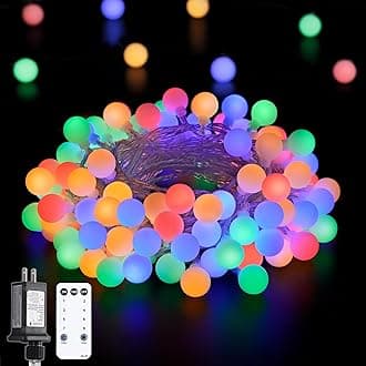 100 LED Christmas Lights Indoor Plug in, 33ft 8 Mode Globe String Lights with Remote, Connectable Fairy Lights for Bedroom Room Tree Party Holiday Christmas Decoration (Multicolor)