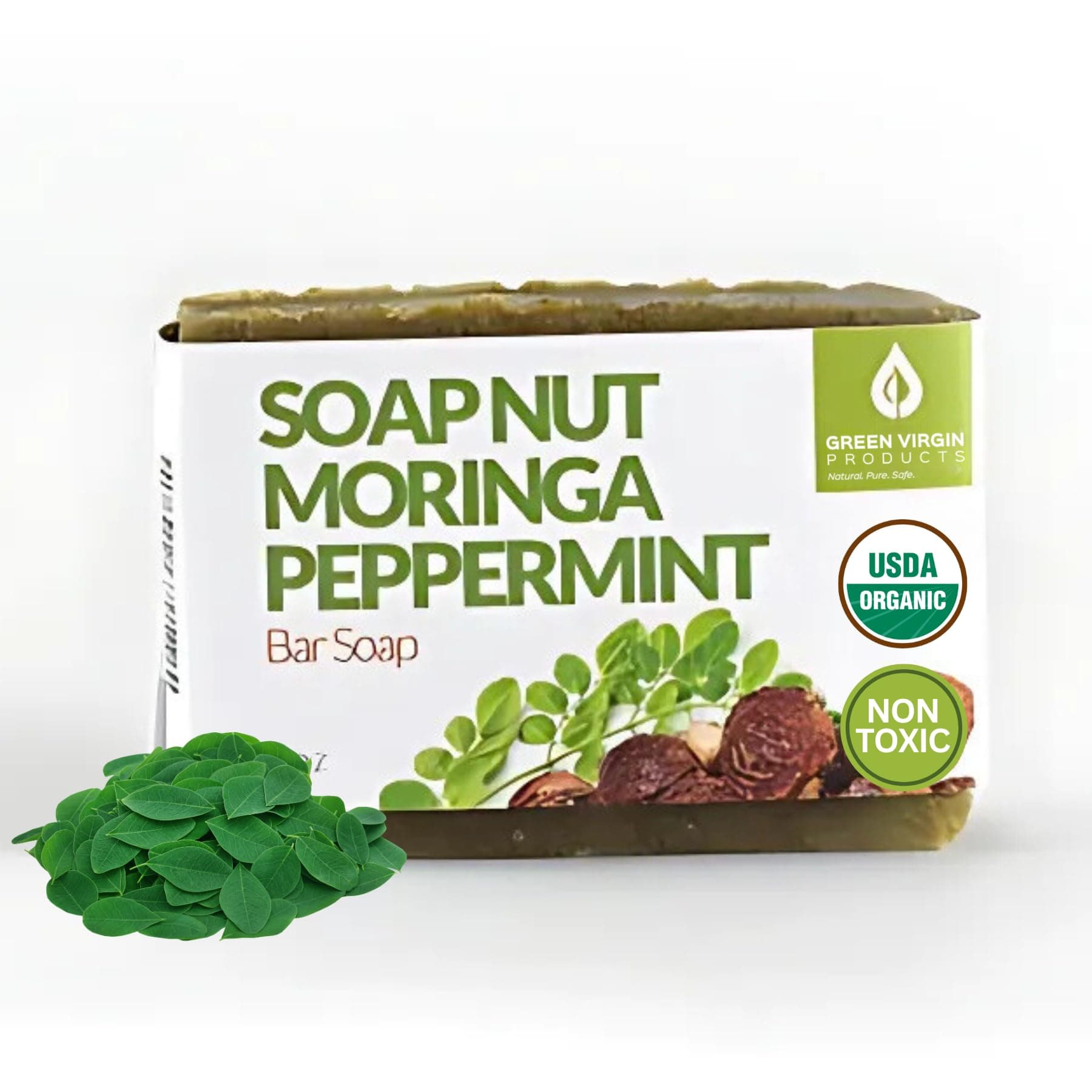 Soap Nut, Moringa, Peppermint, Bar Soap