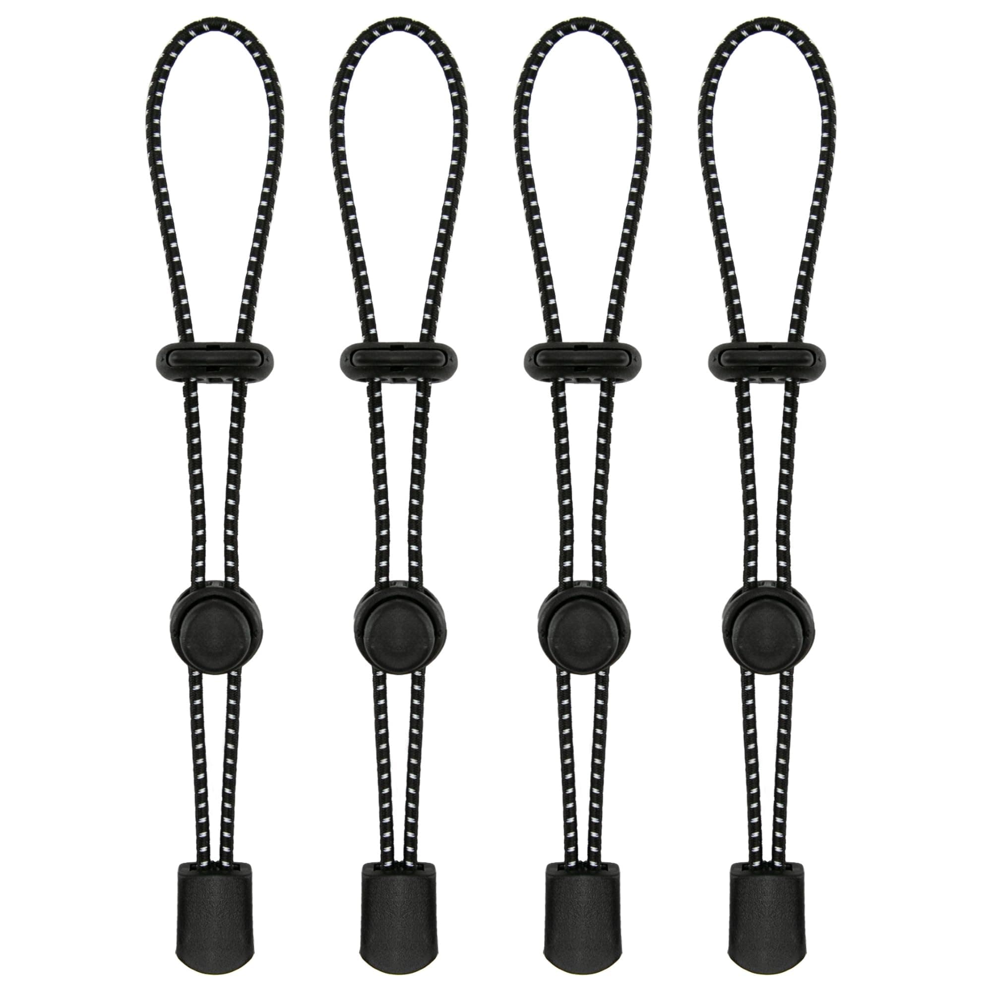 4pcs Climbing Stick Holder, Hiking Trekking Pole Backpack Bungee Straps, Adjustable Elastic Cord Ropes Lanyard Fixing Buckle for Ski Walking Outdoor Mountaineering Outdoors Carry Tie Accessory Black