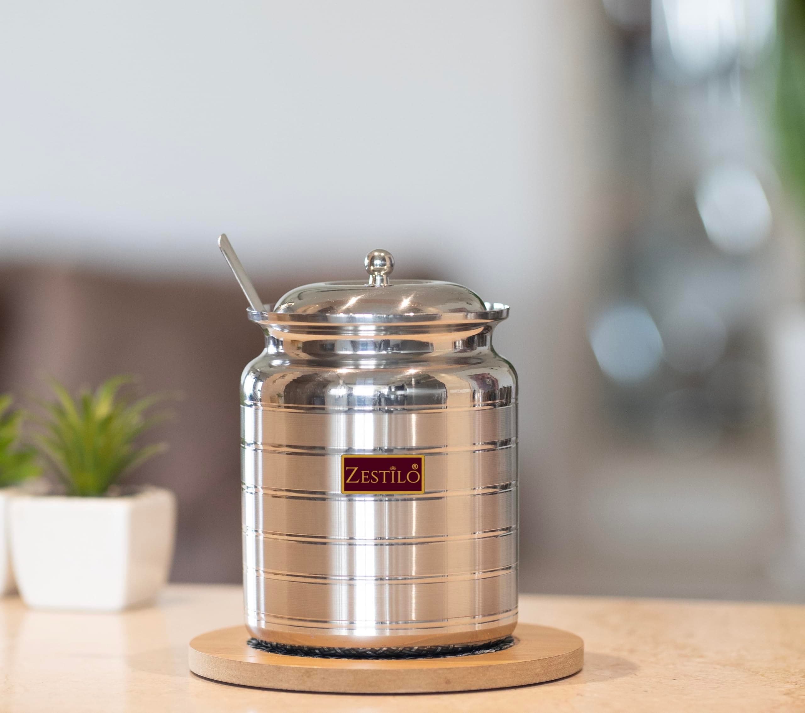 Stainless Steel Oil / Ghee Jar Container