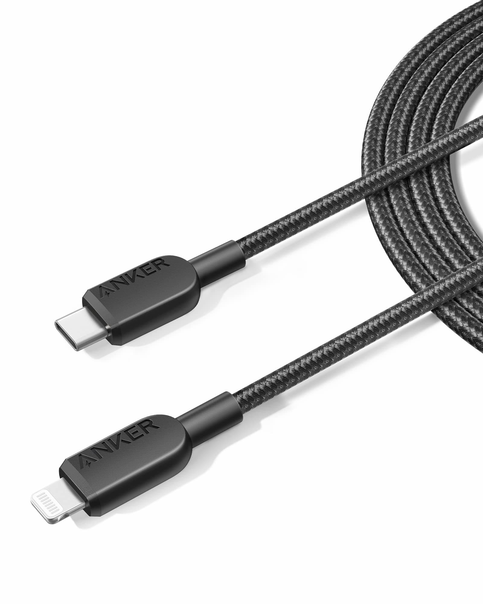 USB C to Lightning Cable, 310 USB-C to Lightning Braided Cable(6ft, Black), MFi Certified, Fast Charging Cable for iPhone 14 Plus 14 14 Pro Max 13 13 Pro iPhone 12 (Charger Not Included)