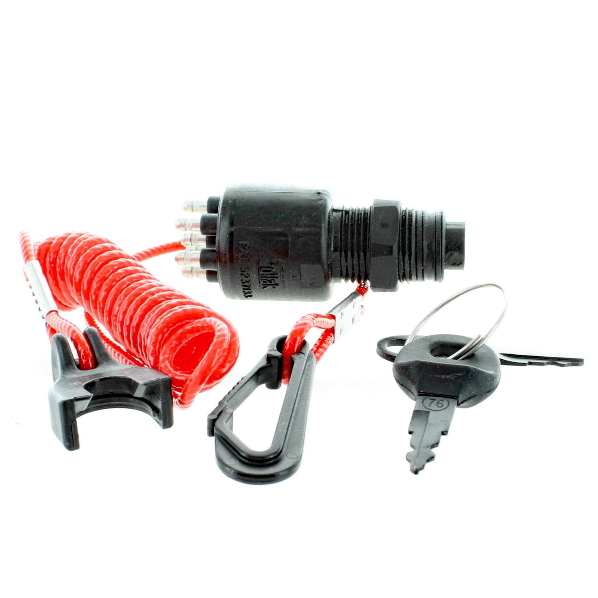 Evinrude/Johnson/BRP New OEM Ignition Key Switch & Safety Lanyard 5005801