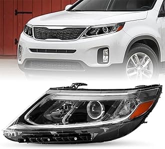 JSBOYAT Headlight Assembly Fit for 2014 2015 Kia Sorento LX LED DRL Projector Headlamp Replacement Left Driver Side