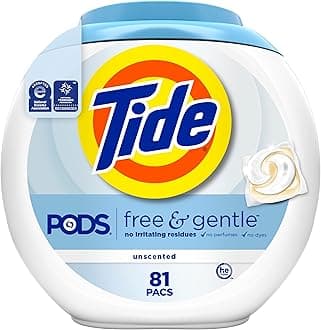 Tide PODS Free & Gentle Laundry Detergent Soap Pods, 81 count
