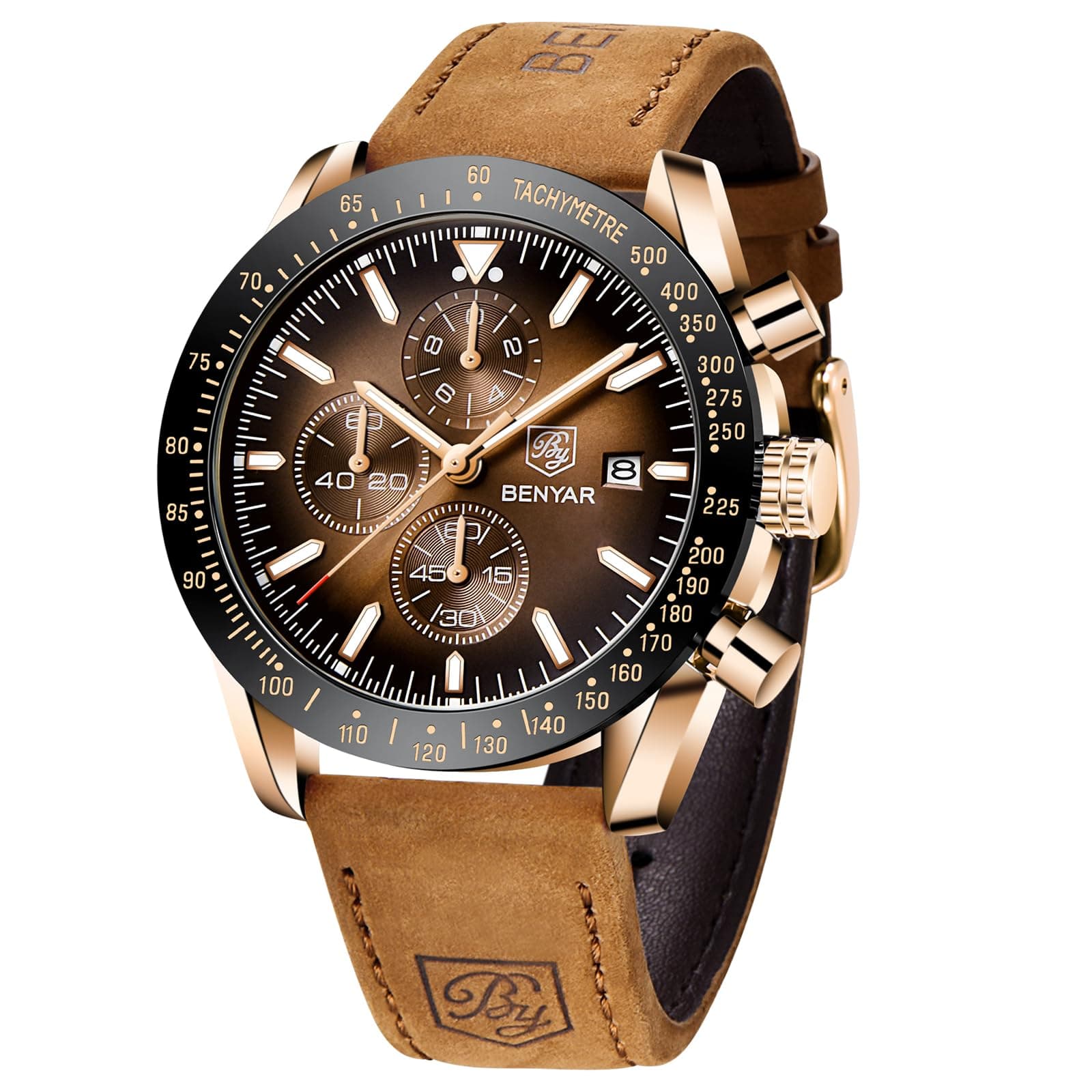 BY BENYAR Chronograph Men's Watch (Black Dial Black Colored Strap)