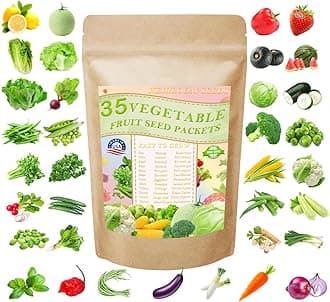 Vegetable Seeds Kit Fruit Seeds for Planting Non-GMO and Heirloom 35 Varieties Seeds for Planting Vegetables 10 Plant Markers