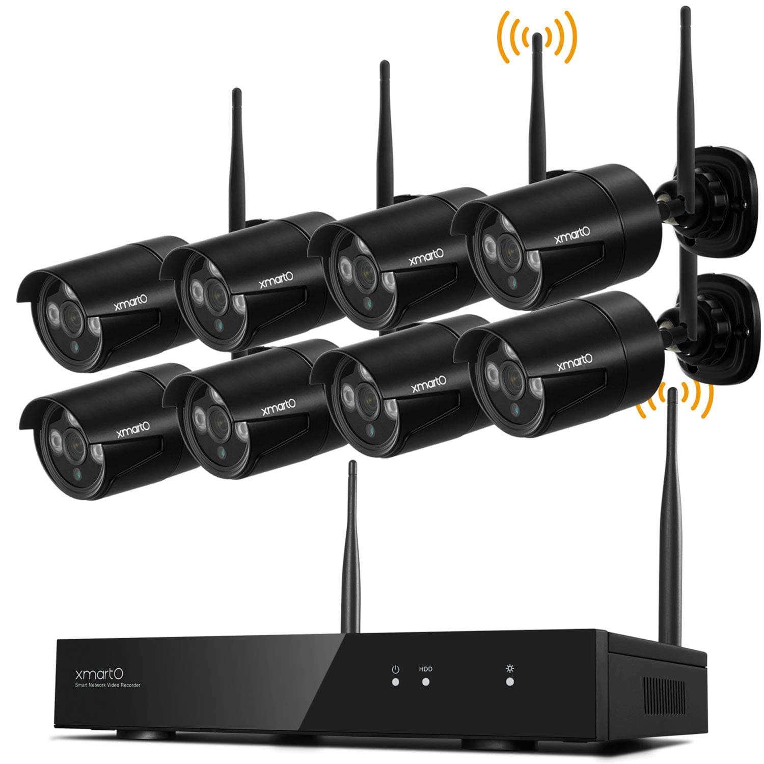 [Audio & Video] xmartO 8CH Full HD 1080p Wireless Security Camera System with 8X 1080p HD Outdoor WiFi IP Cameras (Dream Liner WiFi Relay, Built-in Router, Auto-Pair, No HDD) WPK2088