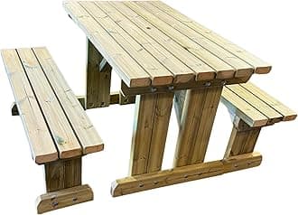 – MG Timber Heavy Duty 5FT Wooden Picnic Table and Benches Set