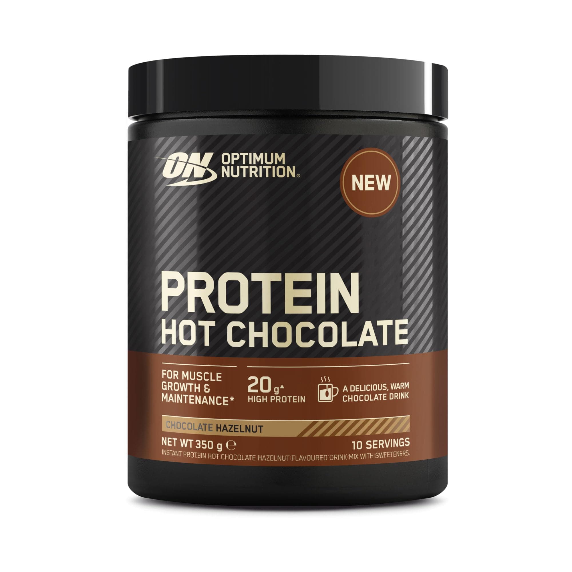 Protein Hot Chocolate Hazelnut Powder, 20 g High Protein Per Serving, ProTherma Hydrolyzed Whey for Easy Mixing, Tasty Shake for Muscle Growth & Maintenance, 10 Servings, 350 g