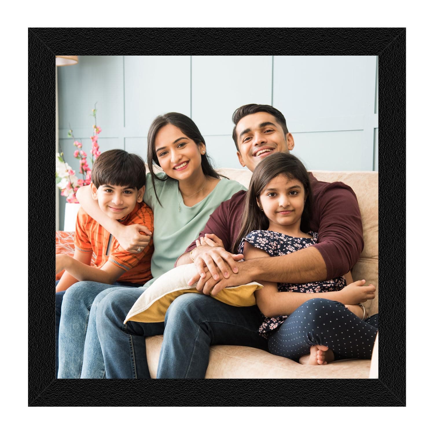 ArtX Customized Photo Print With Frame for Wall, Personalised Photo Frame with Photo, Customized Photo Frame, Gift, Square, 13x13 inch, Set of 1