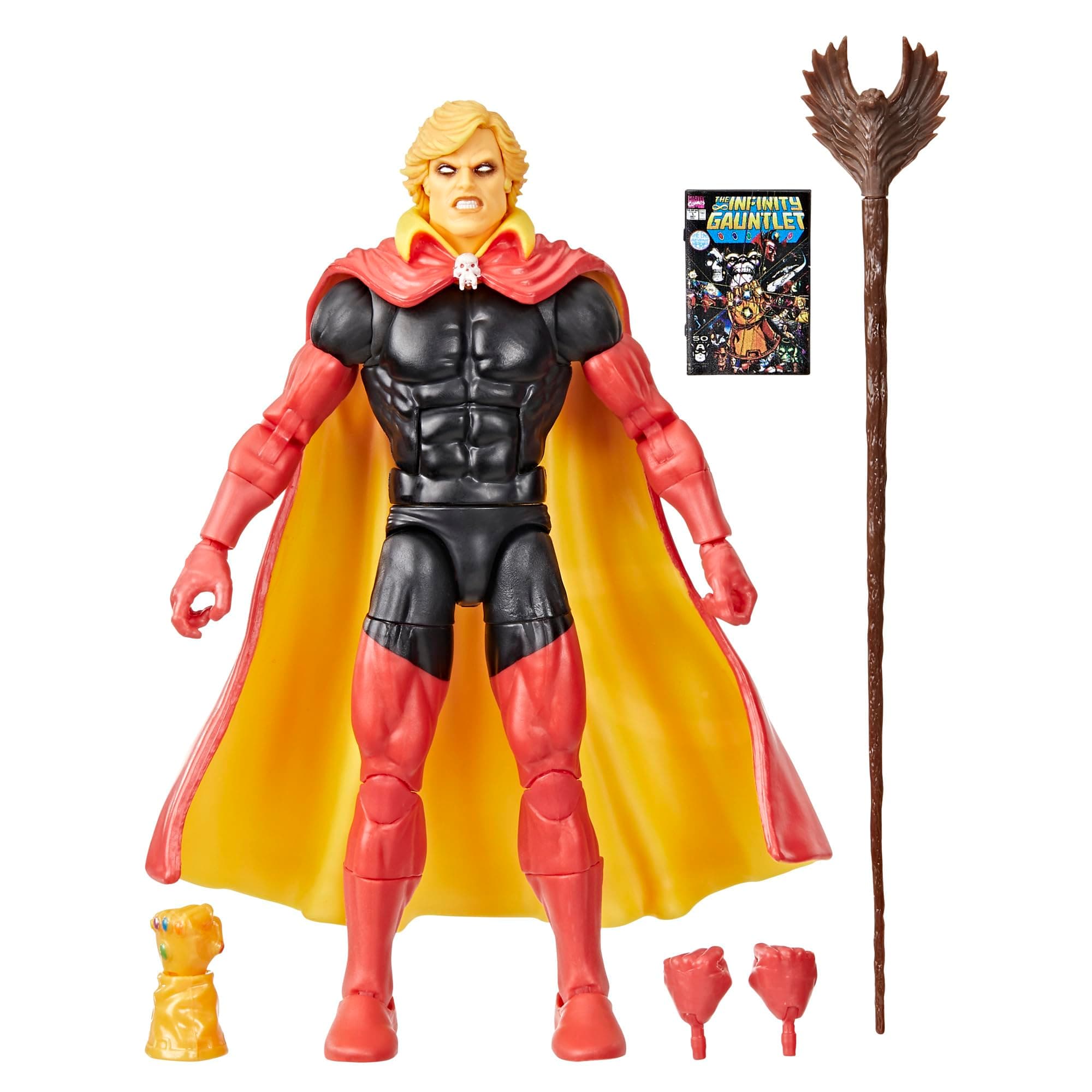 Marvel Legends Series Adam Warlock, Infinity Gauntlet Comics-Inspired Collectible 6-Inch Scale Action Figure with Character-Sized Comic Accessory