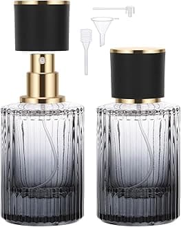Segbeauty Travel Perfume Atomizer Refillable, 2 Packs Perfume Spray Bottle Cologne Atomize, 1.7oz/50ml Refillable Empty Glass Perfume Bottle, Fine Mist Spray Bottle Cologne Refill Bottle for Travel