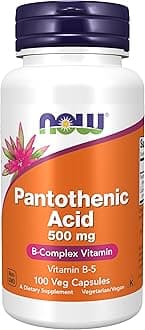 NOW Foods Supplements, Pantothenic Acid (Vitamin B-5) 500 mg, B-Complex Vitamin, 100 Capsules