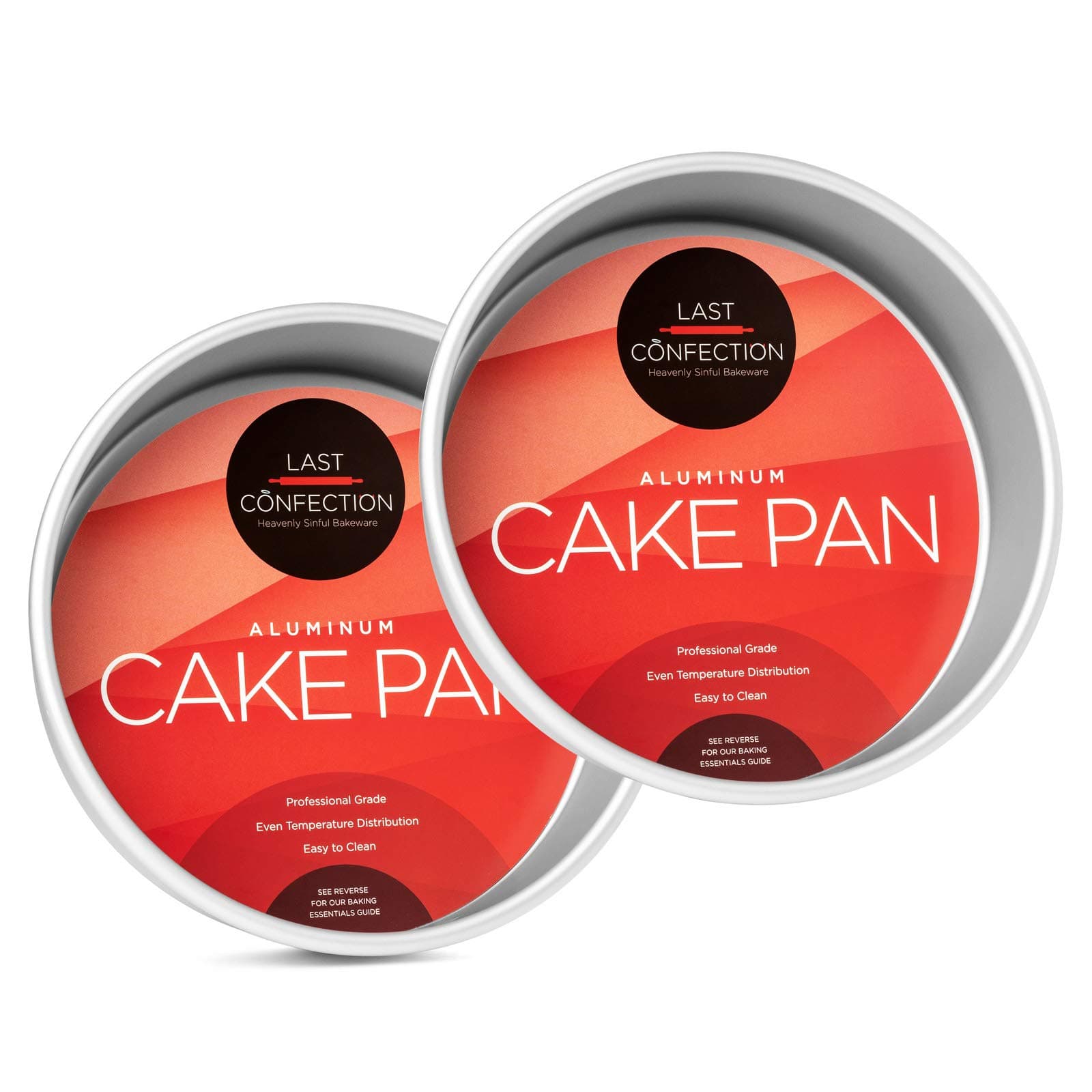 - Last Confection 8 x 2 Inch Round Cake Pans, Set of 2 Anodized Aluminum Cake Pans Baking Tins