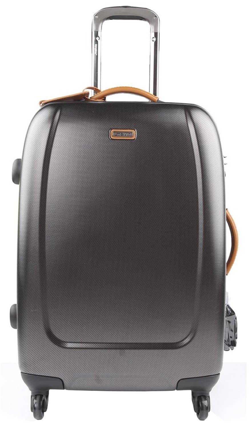 Melvin Xtra Lite 79cm Designer Spinner Suitcase Large 86l & Lightweight 360° Rolling Travel Luggage Strong Hard Shell 4 Wheel Trolley Case Lined Interior Telescopic Handle Inbuilt TSA Lock Anthracite