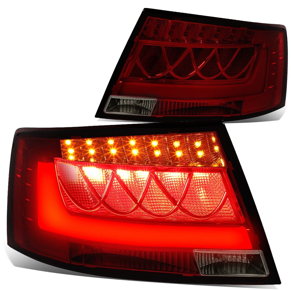 DNA MOTORING TL-LED-3D-A605-RD-SM LED 3D Tail Light Assembly Driver & Passenger Side [Compatible with 05-08 Audi A6]